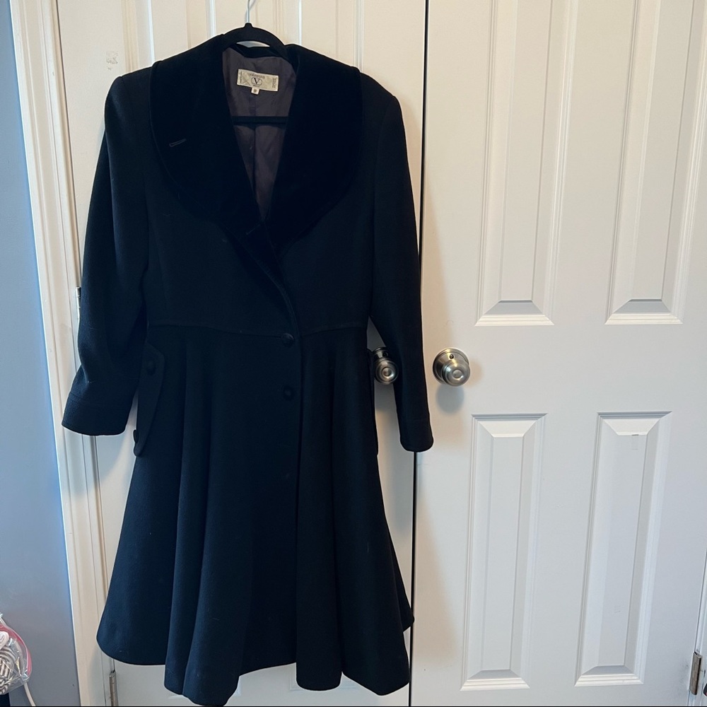 Vintage Valentino Miss V Wool Swing Coat View 2